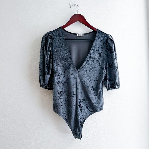 Intimately Free People Don’t You Wish Velvet Bodysuit in Sunflower Seed - Picture 3 of 7